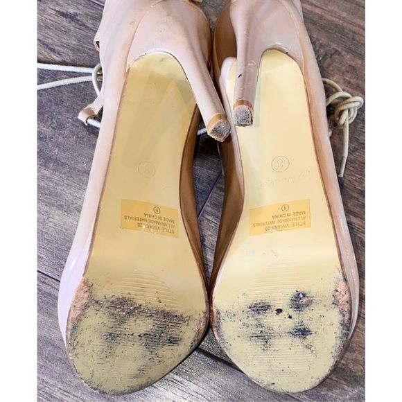 Women’s Forever Vivian Open Toe Lace Up Heels - Picture 13 of 15